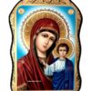 Icoana asimetrica Maica Domnului din Kazan pe lemn