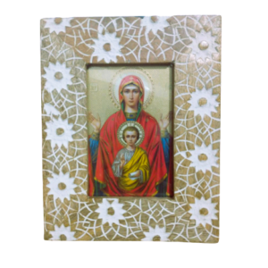 Icoana in rama cu flori in relief