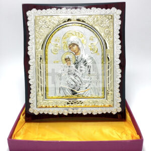 Icoana in rama aurie Maica Domnului cu Pruncul Axionita
